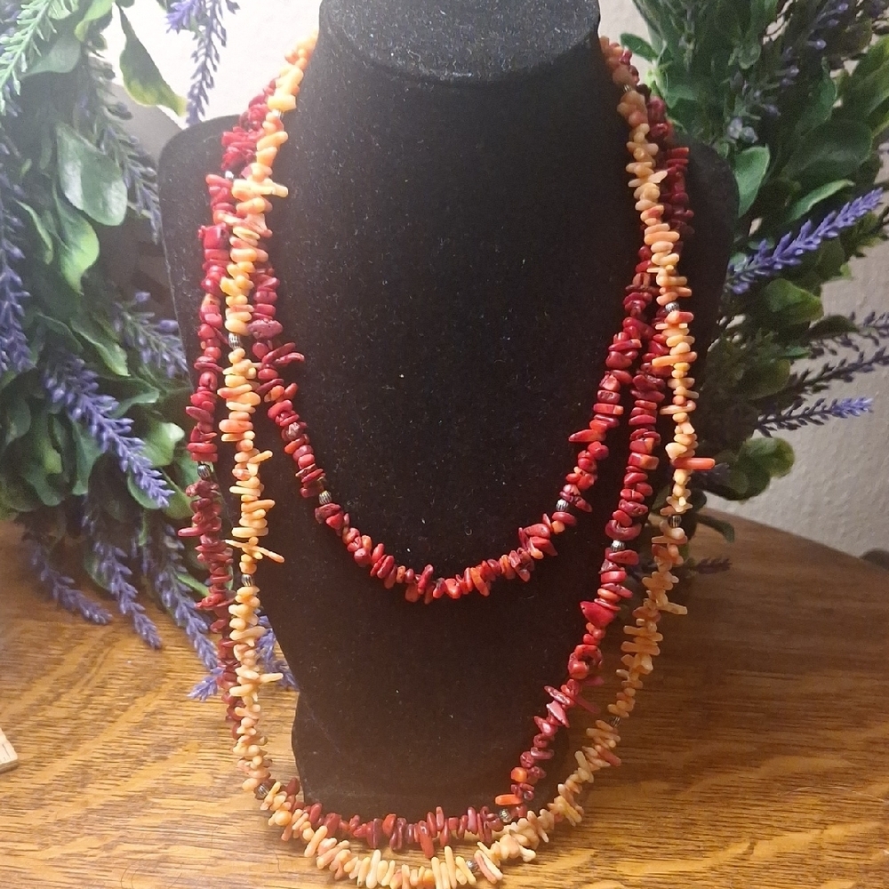 Red And Pink Coral Necklaces
